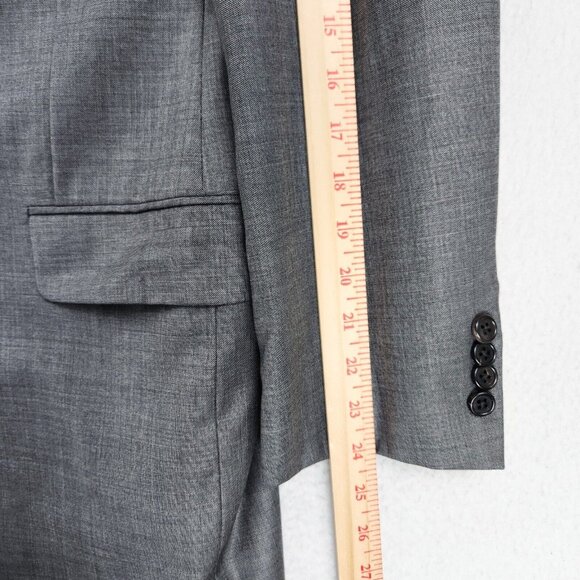Hickey Freeman Jacket Mens 42 Regular Gray Worsted Wool Union Made Blazer Suit - Picture 9 of 16